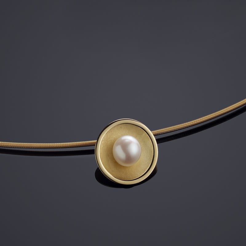 Collier Anhänger Halsreif Gold Perle